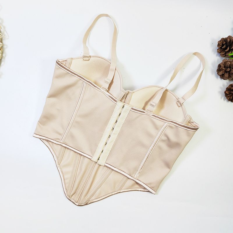 Europäeschen an amerikanesche Street Style onregelméissege Fëschgrat-BH Bannendran Uewerflächenträger weibleche Kierper verengt schéint Réck Tube Top_voghion.com