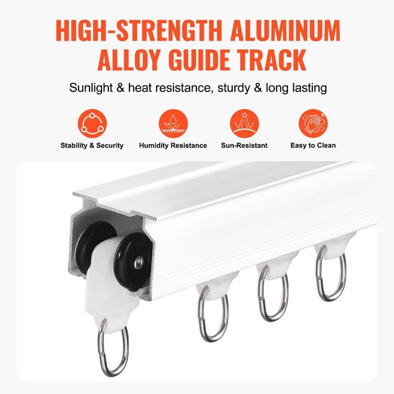 1.8 With Room Hooks Ceiling 5.9 Set Curtain FT Divider White Meter Track_voghion.com