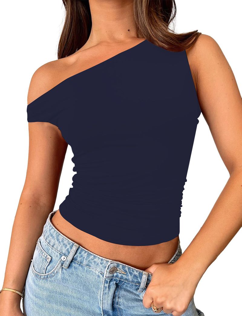 Abbigliamento da donna Estate Nuovo Tutto Abbinabile Tinta Unita Giunture Decorative Piccolo Gilet Corto Completo_voghion.com