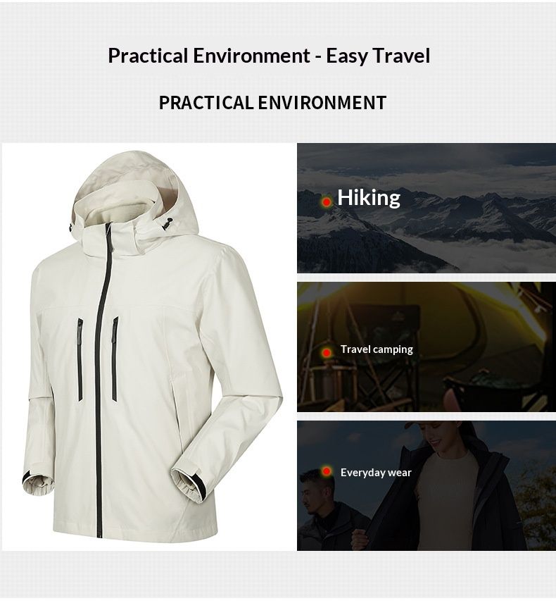 001 Birdhouse İş Giysileri Üçlü Geçirmez Ceket Erkek ve Kadın Üçü Bir Arada Okul Üniforması Tam Isı Yalıtımlı Mont Açık Hava_voghion.com