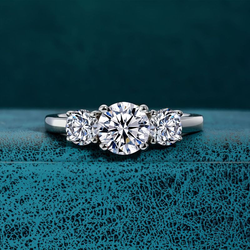 Anello impilabile Lives Three Worlds Diamond da 1 carato per donna, semplice, alla moda, versatile e di alta qualità._voghion.com