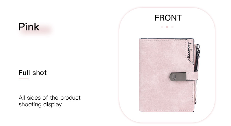 BAELLERRY new women's short wallet version with multiple card slots zipper coin purse buckle card bag men purse_voghion.com
