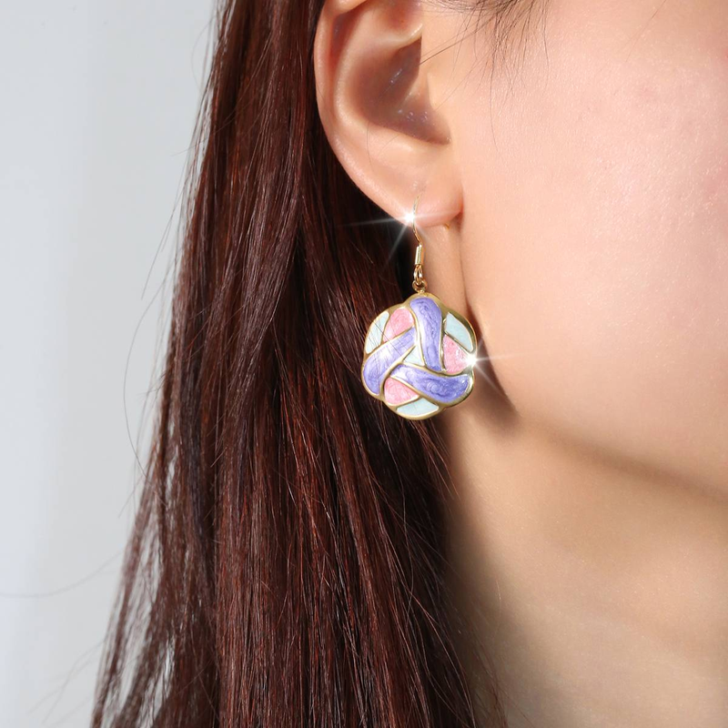Boucles d'oreilles pendantes en forme de goutte d'huile colorée, sexy et à la mode, style vacances, crochet d'oreille pour femmes, en acier inoxydable, exquises, haut de gamme, pour les déplacements quotidiens_voghion.com