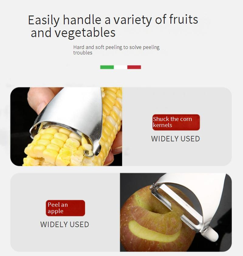 Mājas mēbeles Nerūsējošā tērauda augļu mizotājs Kukurūzas augļu ēvele mizotājs Augļu un dārzeņu mizošanas nazis_voghion.com