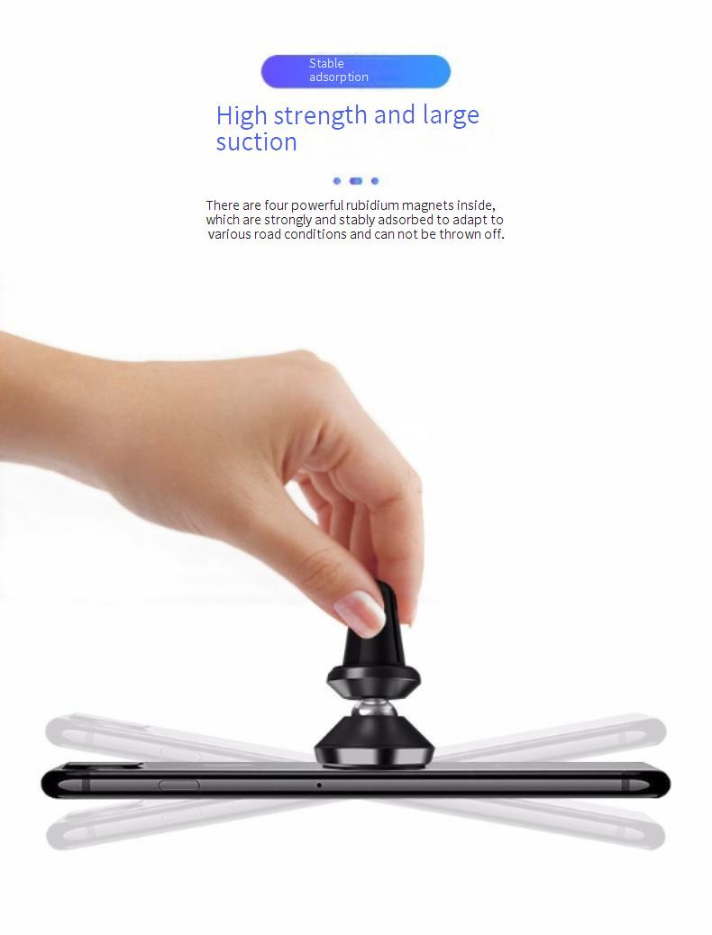 Magnetic Car Phone Mount Holder, 360° Rotatable Dashboard Phone Stand, Universal Sticky Car Accessories For IPhone & Android, Black/Silver_voghion.com