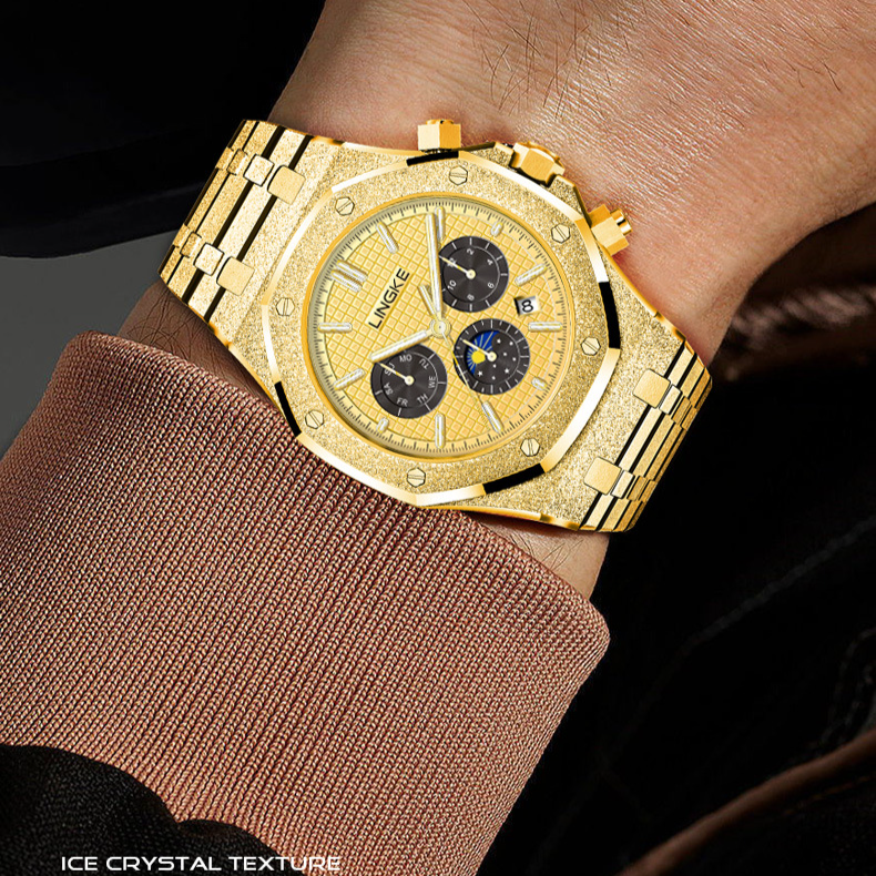 Men's Automatic Mechanical Watch With Luminous Hands, 50M Water Resistant, Sapphire Crystal, Stainless Steel Bracelet, Date Display_voghion.com