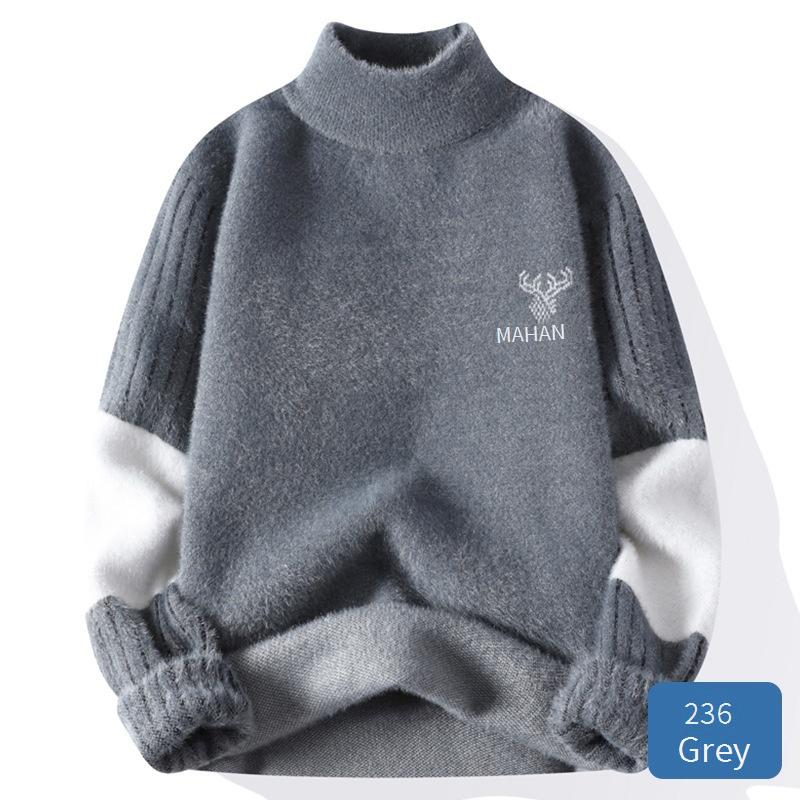 Maglione a collo alto da uomo – Pullover invernale oversize in maglia (100% ciniglia di poliestere, lavabile in lavatrice, 6 colori di tendenza, antipiega)_voghion.com