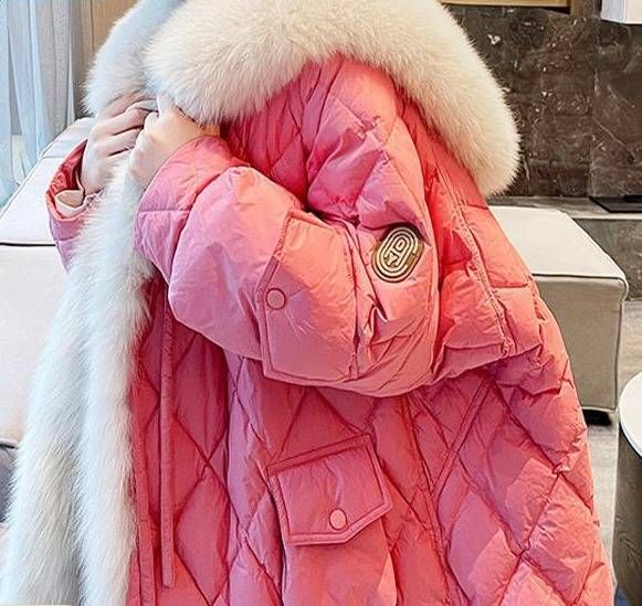 Faux Fox Fur Collar Coat – Vintage-Inspired Faux Fur Jacket With Stand Collar (S-XL, Pink/Black/Army Green/Blue/Beige)_voghion.com