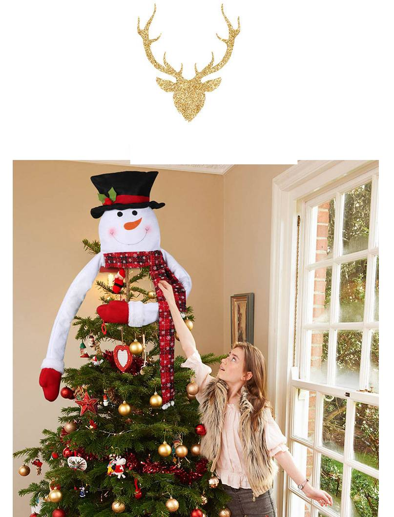 Weihnachts-Schneemann-Baumspitze, Stern – große, festliche Baumdekoration für die Feiertage, Heimdekoration, Weihnachtsschmuck, Winterthema_voghion.com