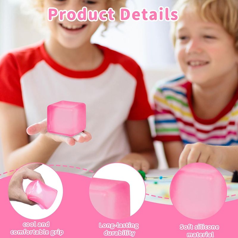 1.97" Squishy Cubes Squeeze Toys, Ice Cube Fidget Toy, Sensory Fidget Toys, Stress Cube For Anxiety Relief For Kids & Adults_voghion.com
