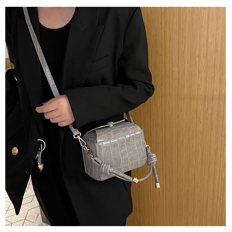2024 New Sensation Kvinnors Krokodilmönster Handväska Square Box Style Crossbody Bag_voghion.com