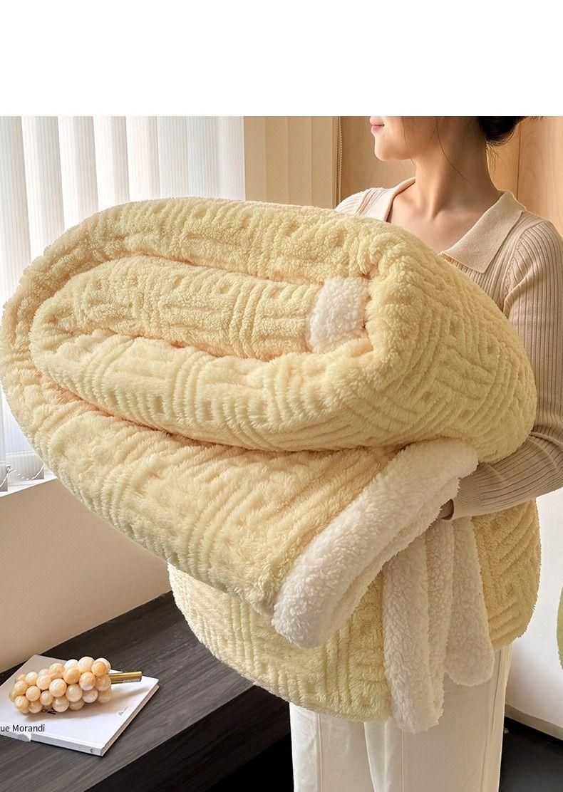 2025 New Jacquard Shu Cotton Wool Lamb Wool Blanket Gift Thickened Blanket_voghion.com