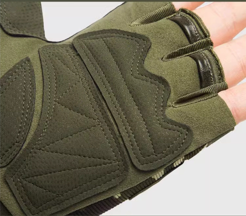 Guantes tácticos de media caña Uisex Sprig para verano, deportes al aire libre, ciclismo, escalada, antideslizantes, resistentes al desgaste y a los golpes._voghion.com