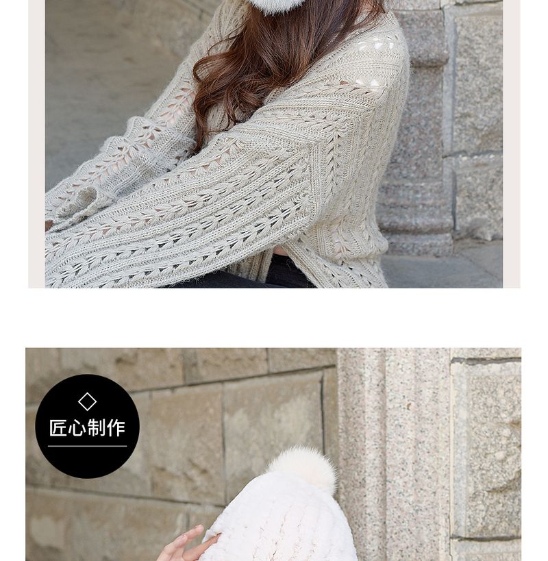 Chapeaux pour hommes, nouveauté automne/hiver pour femmes, enfants et adultes : bonnet en fourrure couvrant les oreilles, chaud et tricoté en fourrure de renard, bonnet à trois boules._voghion.com