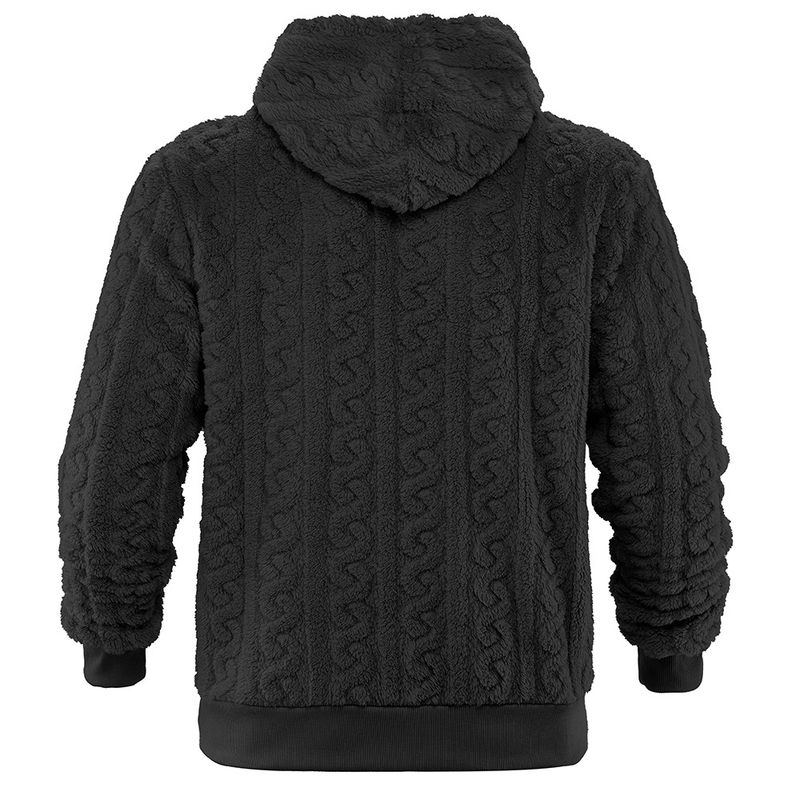 Starten Sie stilvoll in den europäischen und amerikanischen Herbst/Winter: Der neue, warme Jacquard-Fleece-Pullover mit doppelseitigem Futter und lässiger Kapuzenjacke._voghion.com