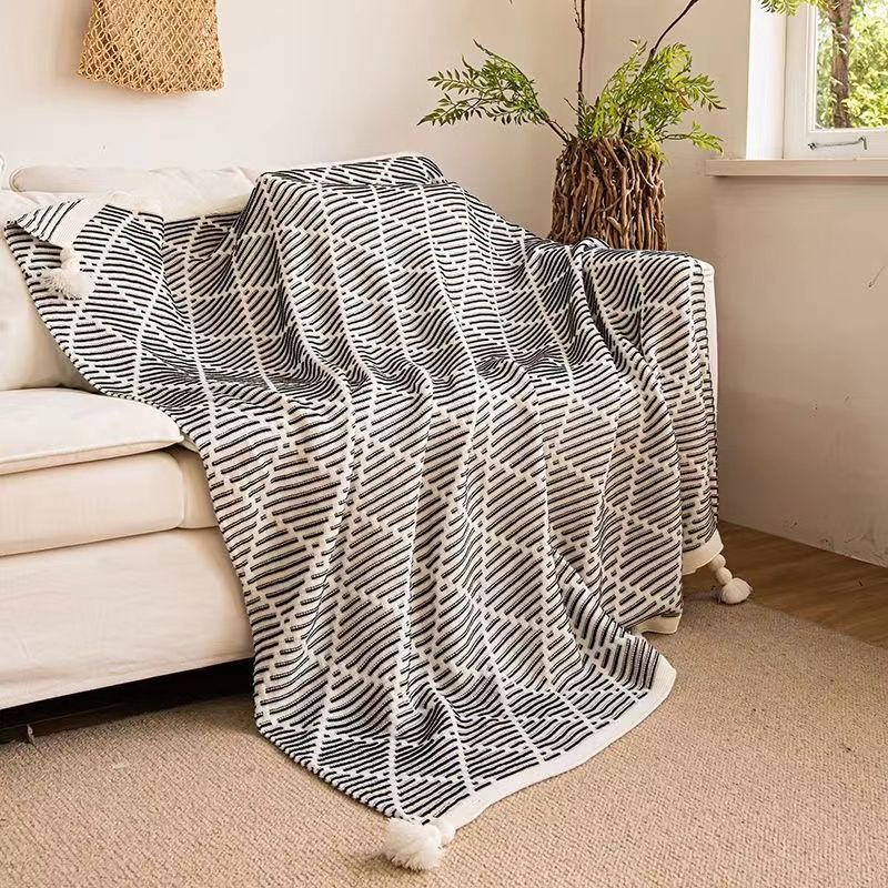 Nordic INS Style Knitted Bedside Towel Homestay Internet Celebrity Sofa Air Conditioning Baby Blanket_voghion.com