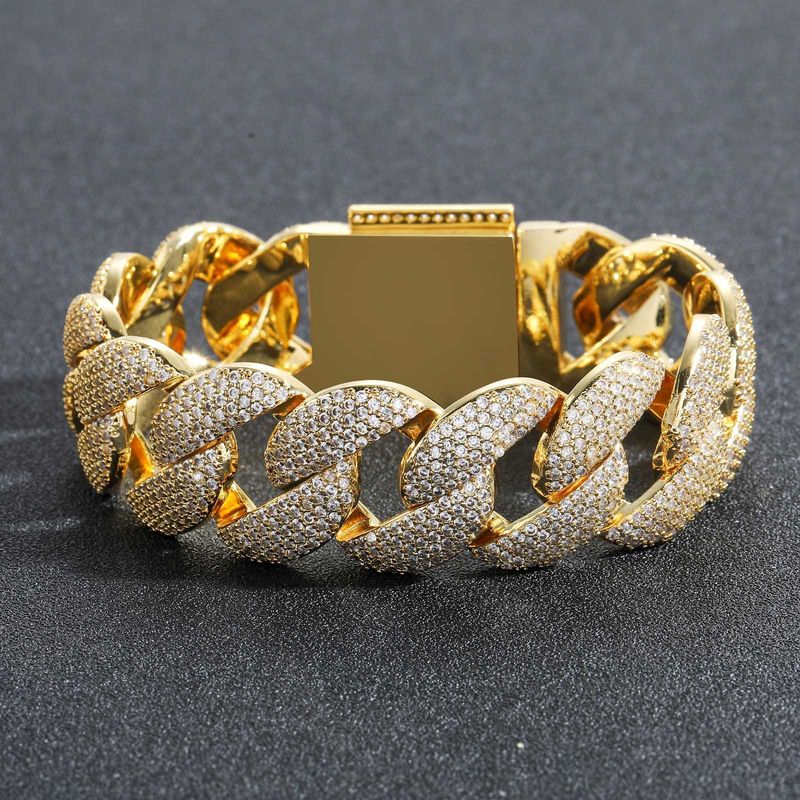 Men’s Jewelry Set Fashion Hip Hop Necklace 22mm Wide Bubble Cuban Chain 5 Row Diamond Personality Domineering Trendy Zircon Men's Necklace_voghion.com
