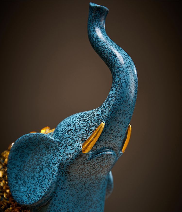 Chinese Style Mother And Child Ornament Home Living Room Office Decoration Wealth-Attracting Fortune Elephant Artwork_voghion.com