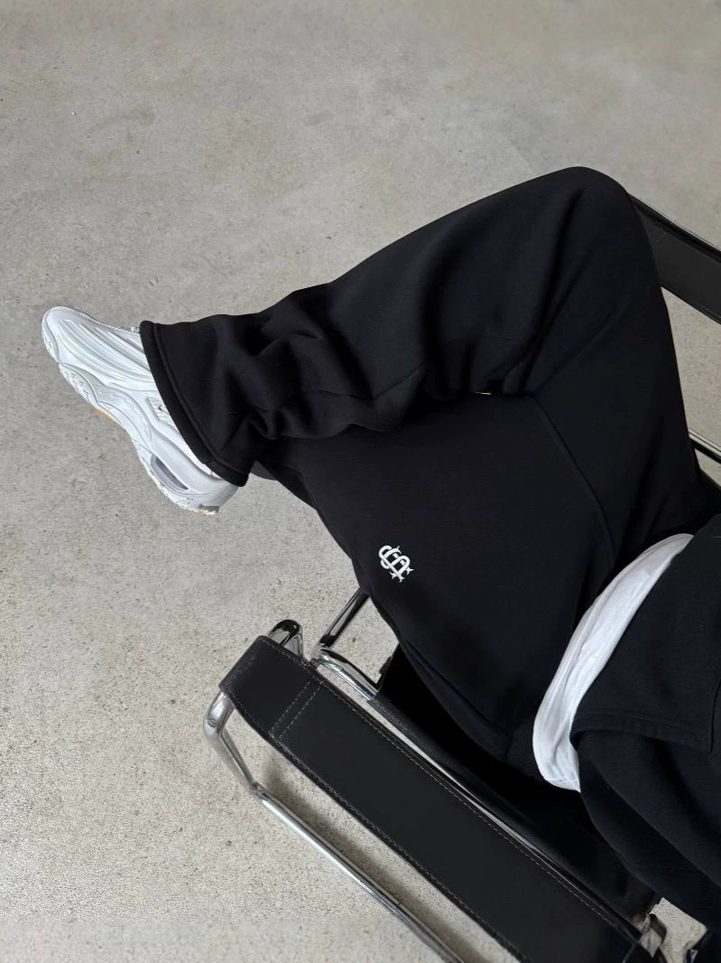 Y2K Street Fashion Hip-Hop Lässige Jogginghose mit elastischem Bund und Reißverschluss, lockere, einfarbige Jogginghose_voghion.com