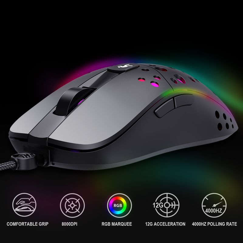Lach RGB Glow Makro Programméierung Spillmaus 6-Knäppercher fir Luuchten auszeschalten Verschidde verkabelt Mausen_voghion.com