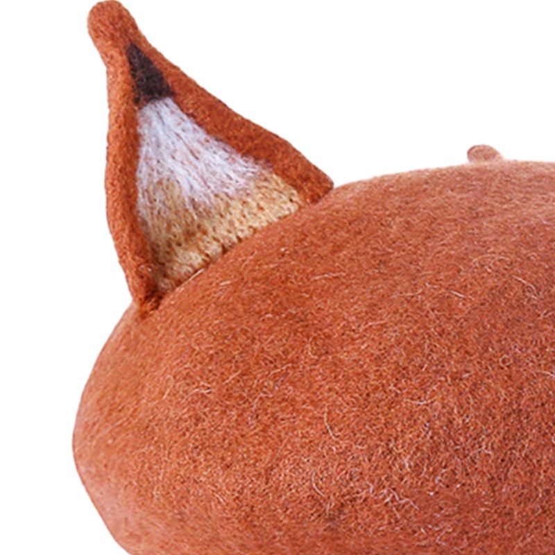 Neuheiten Fuchs Maler Hut Atmungsaktiv Dekorationen Mode Winter Filz Kappe Dame Französisch Baskenmütze für Reise Weihnachten Urlaub Mädchen_voghion.com