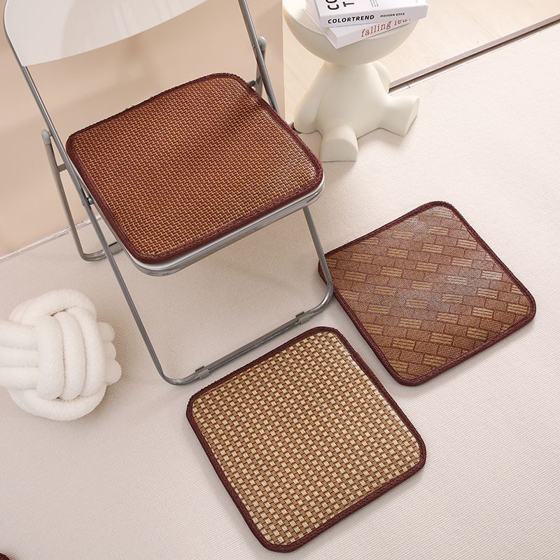 【 1316 People's Collection 】 Summer Rattan Mat, Office Non Slip Breathable Cool Car Student Chair Cushion, Stool_voghion.com