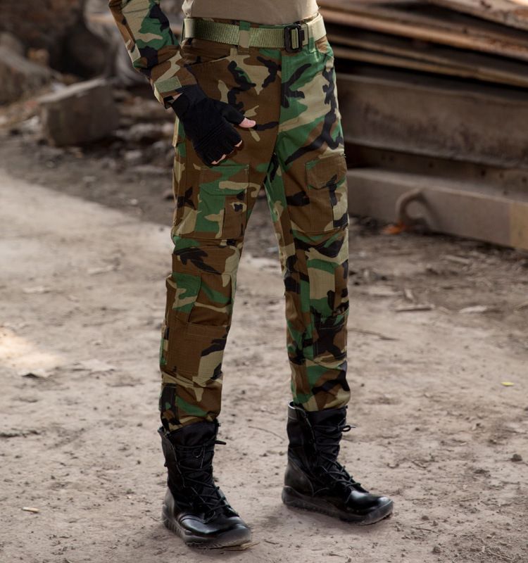 Pantaloni tattici mimetici da uomo - Pantaloni cargo militari da combattimento con tasche multiple, tessuto resistente e traspirante, design slim fit_voghion.com
