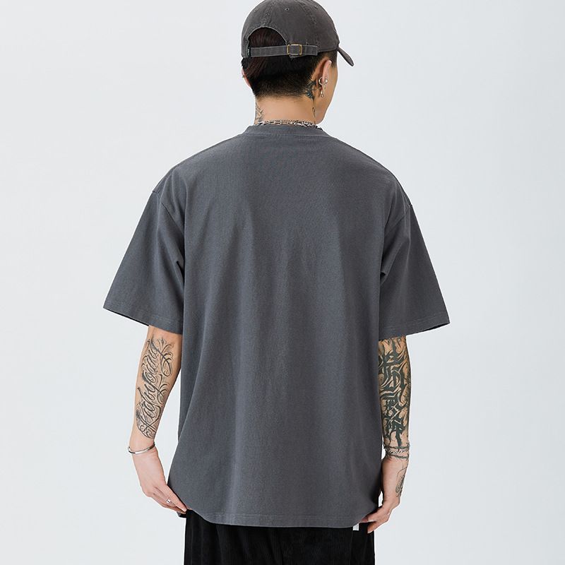 Unbeatable Quality 2025 Summer New Men's Trendy Brand Pure Coon Zero Shrinkage 310g High Qualiy Washed Shoulder Down Shor Sleeve_voghion.com