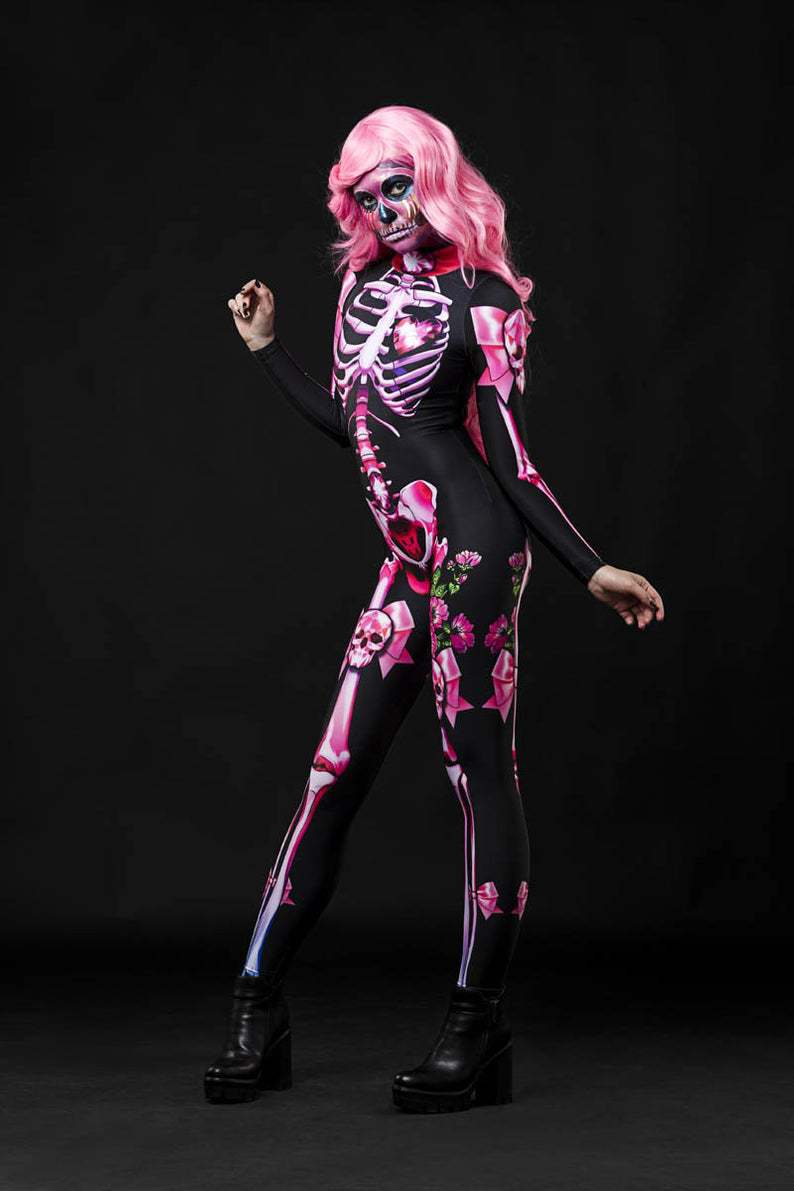 Îmbrăcăminte pentru femei FC635 Spot Explosion Costum de Halloween Bal Schelet Rochie Părinte-Copil Salopetă Femeie_voghion.com