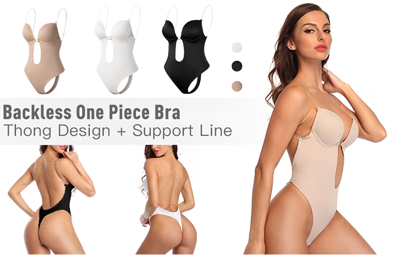 Bodysuits Lingeries Tanga Para Mulheres Sexy Sem Costas Decote Em V Profundo Modelador COMFREE Festa Invisível U Plunge Corset W_voghion.com