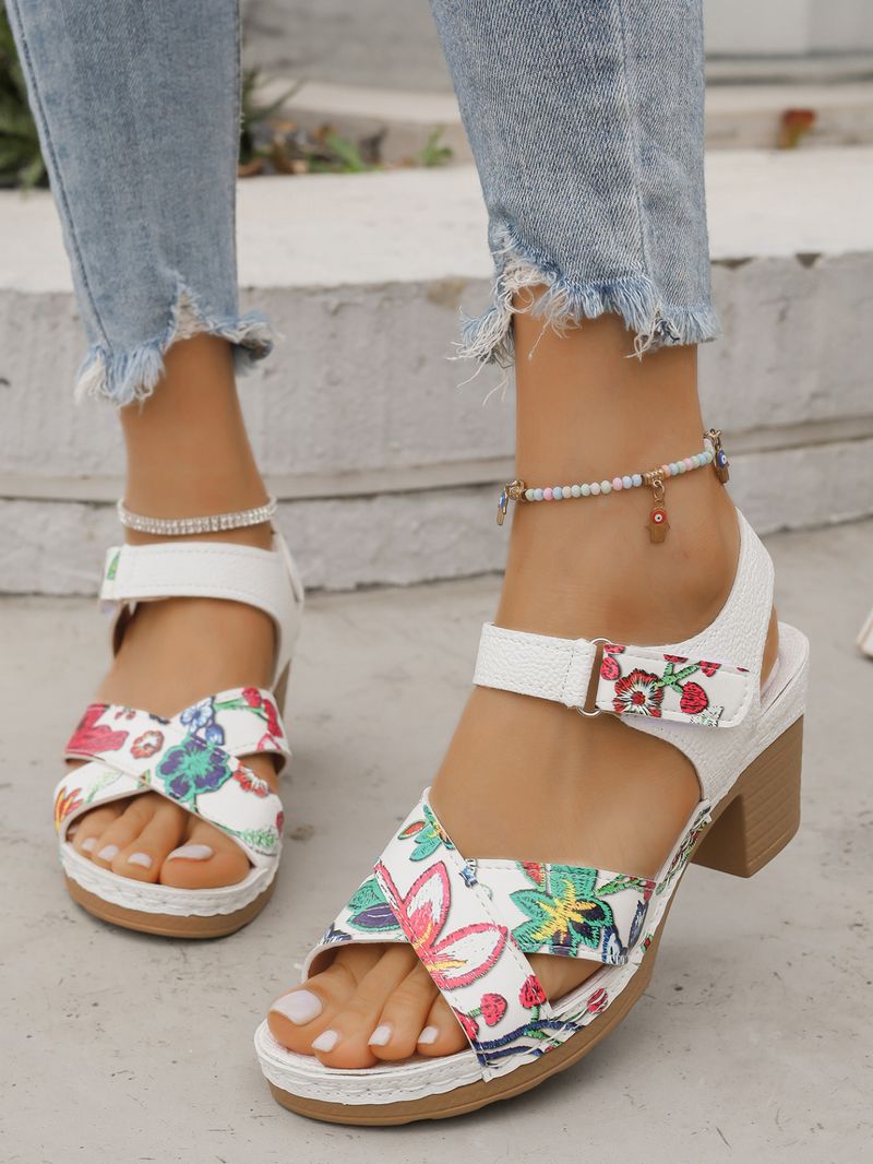 High Heeled Women's Sandals Summer New Open Toe Casual Retro Fish Mouth Sandals_voghion.com
