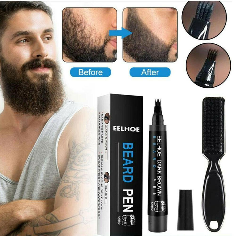 Kit penna per riempimento barba da uomo Riparazione baffi viso Forma baffi Strumento di riparazione per salone di styling Riempitore per matita per orso per uomo_voghion.com