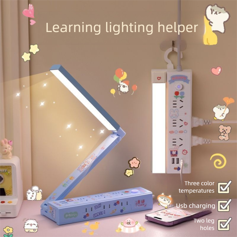 Nuova lampada da comodino con presa LED rotante multifunzionale per la protezione degli occhi, con USB e scrivania per studenti_voghion.com