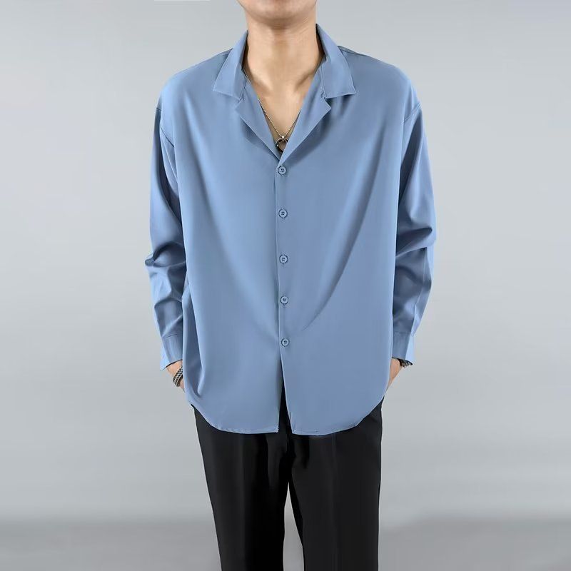 Unbeatable Quality Cuban Collar White High-end Design, Men's Long Sleeved Spring Autumn Suit, Paired With A Niche And Cool Shirt_voghion.com