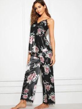New Colored Ding Imitatio Silk Pajamas Large Size Home Underwear and Nightwear_voghion.com