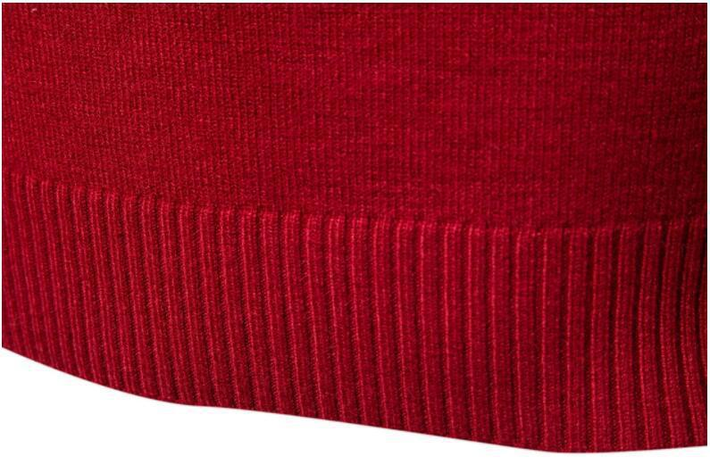 Pull coupe slim pour hommes, revers en laine, base épaisse_voghion.com