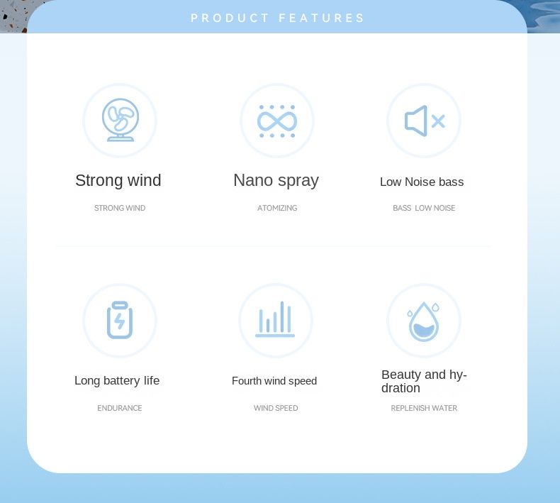 Mini Handheld USB Rechargeable Portable Misting Fan With 4 Adjustable Speed Spray Water Mist For Outdoor Camping And Traveling_voghion.com