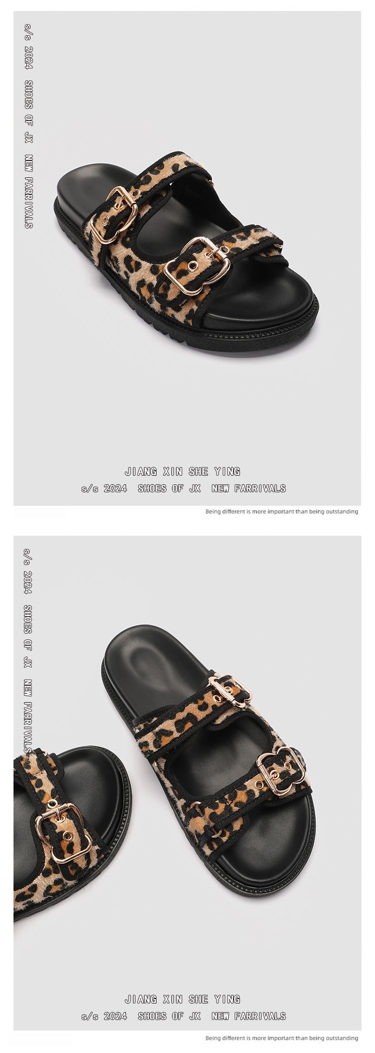 Plus Size Women's Animal Print Sandals (Summer Platform Slides - Round Toe With Adjustable Buckle Strap, Non-Slip Thick Sole For Casual & Beach Wear)_voghion.com