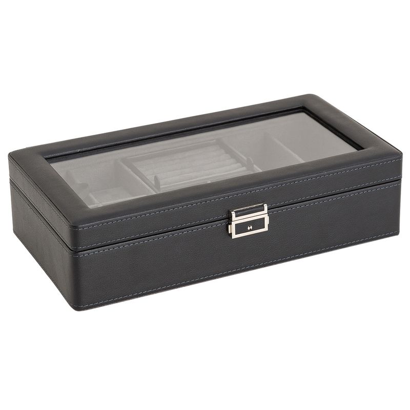 Black Green New Lychee Pattern High End Watch Box 3 Bit 6 Bit 12 Bit Double Layer Watch Jewelry Storage Box_voghion.com