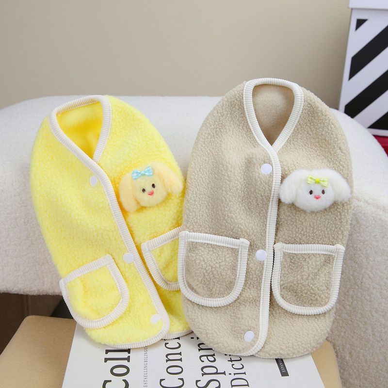Autunno/Inverno Cane Teddy Gatto Animale Domestico Inverno Nuovo 23 Cartone Animato Coniglio Vestiti di Velluto_voghion.com