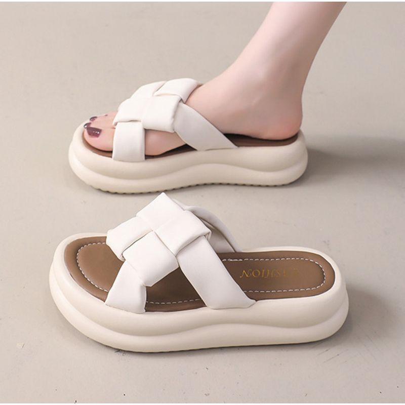 Plateau-Hausschuhe Damen tragen hochwertige 2024 Sommer neue weiche Sohle Flip-Flops Mode Hausschuhe_voghion.com