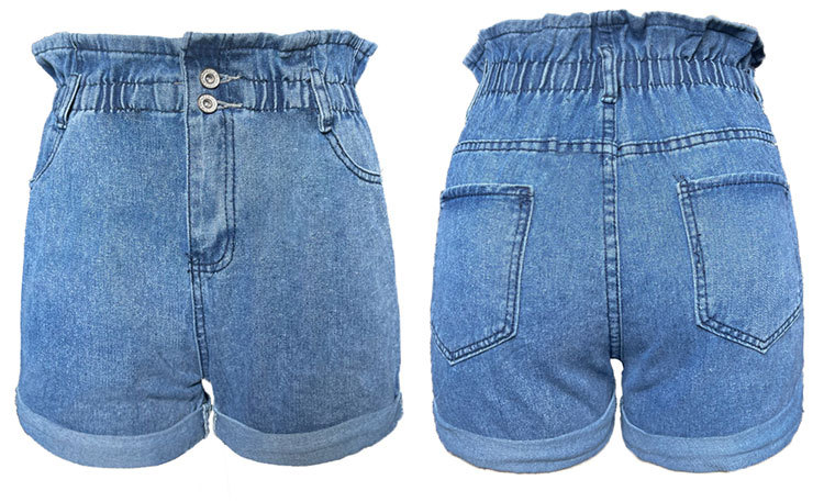 Pantaloncini di jeans da donna con elastico in vita_voghion.com