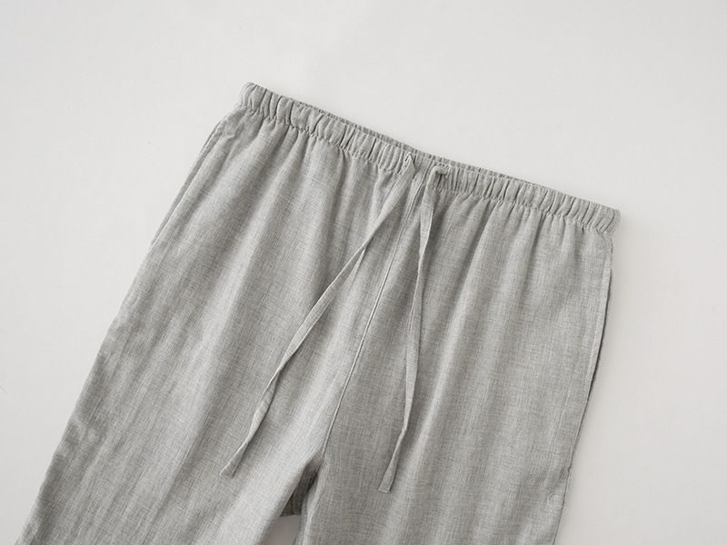 MUJI Style Pure Cotton Double Gauze Plaid Couple's Single Pajama Pants For Men And Women's Home Pants Casual Pants_voghion.com