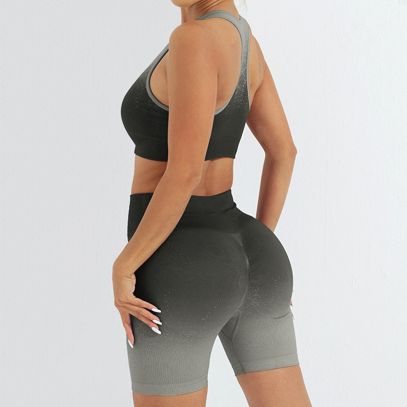 LazyZoom New Yoga Clothing For Women High-End Dopamine Moisture-Wicking Gradient Seamless Sports Set_voghion.com