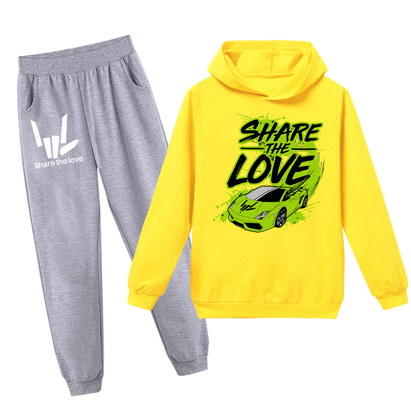 Spring And Autumn Printed Hoodie Set For Children_voghion.com