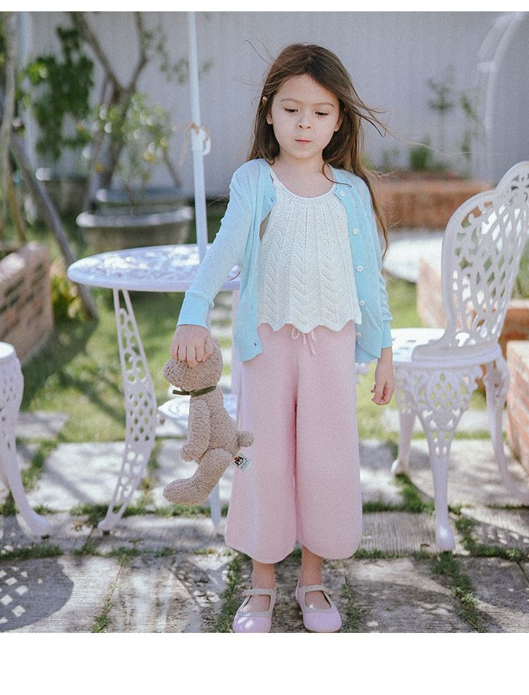 "Breathable Knit Cardigan For Girls – Lightweight Summer Cover-Up With Hollow Design & UV Protection"_voghion.com
