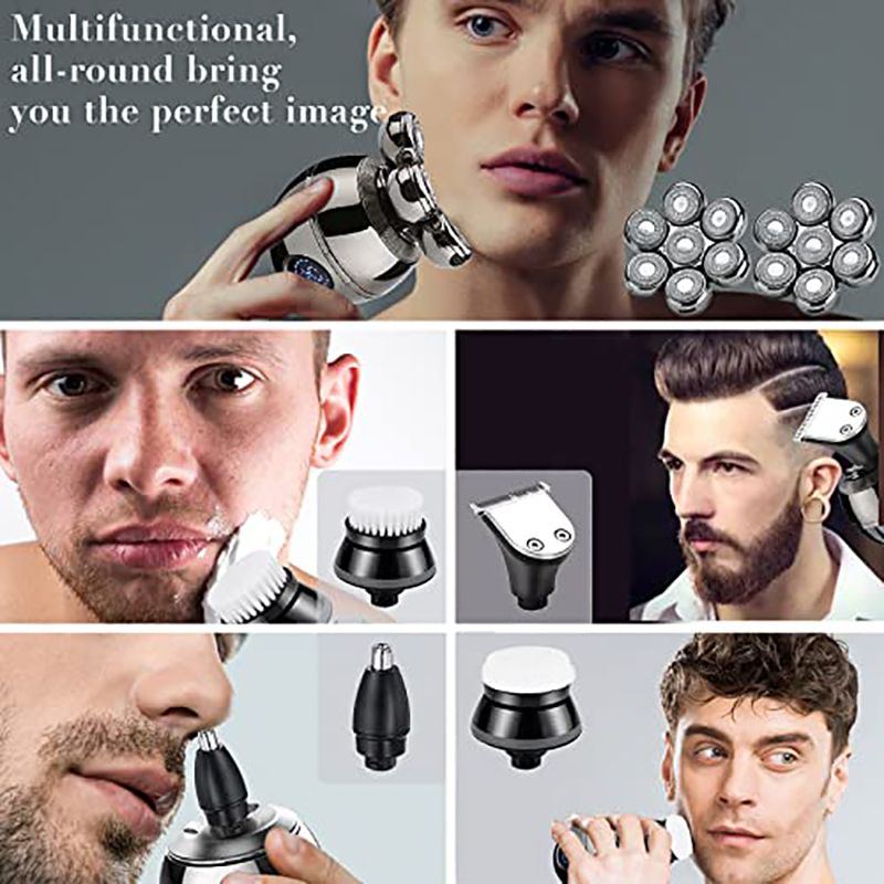 7D plutitor cap de tăiere bază încărcare portabil electric aparat de ras bărbați barbă trimmer craniu aparat de ras impermeabil mașină de ras_voghion.com