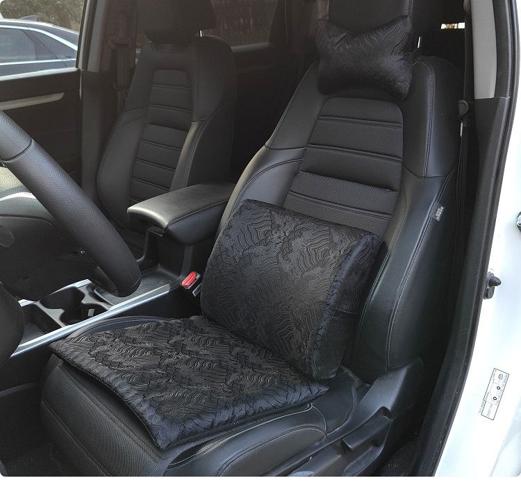 JDM Black Interior Bone Ice Silk Latex Poduszka w talii Uniwersalna poduszka na cztery pory roku_voghion.com