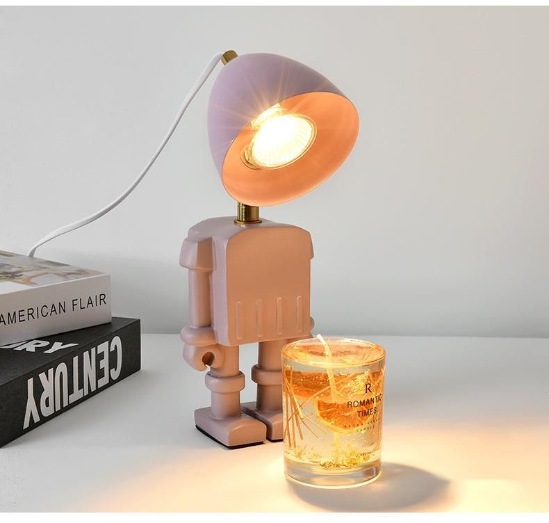 Creative Robot Resin Wax Table Timer Dimmable Bedroom Aromatherapy Bedside Hot Melt Lamp Candle Melting_voghion.com