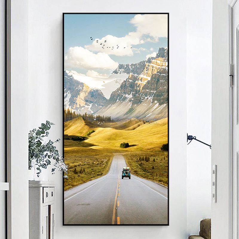 Eingangsbereich Nordic Dekorative Flur Hängen Moderne Minimalistischen Hintergrund Wand Malerei Landschaft Autobahn_voghion.com